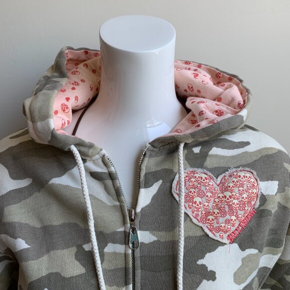 Billabong camouflage camo heart hoodie sweater - Picture 4 of 10